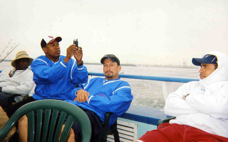 Ned between Mario & his man